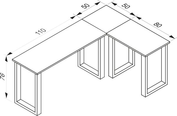 Produktbild: U Schreibtisch Eckschreibtisch L Form 160x130x50