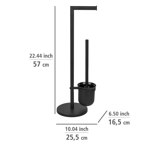Produktbild: Stand WC-Garnitur Mod. Parus Schwarz, aus lackiertem Stahl