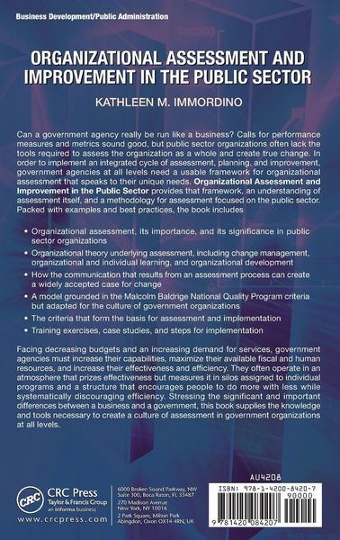 Produktbild: Organizational Assessment and Improvement in the Public Sector