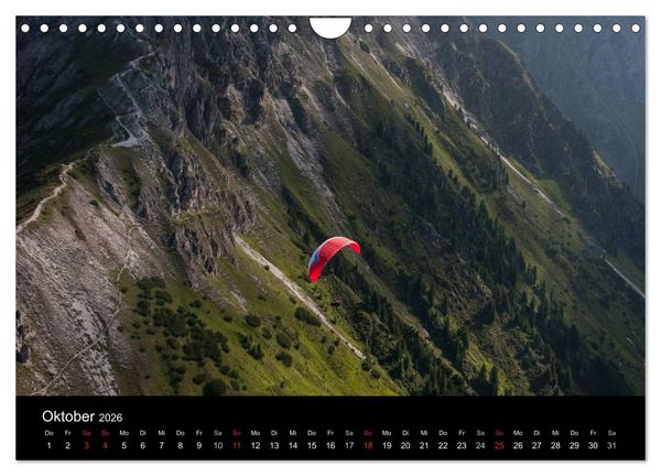 Produktbild: Paragliding - zwischen Himmel und Erde (Wandkalender 2026 DIN A4 quer), CALVENDO Monatskalender