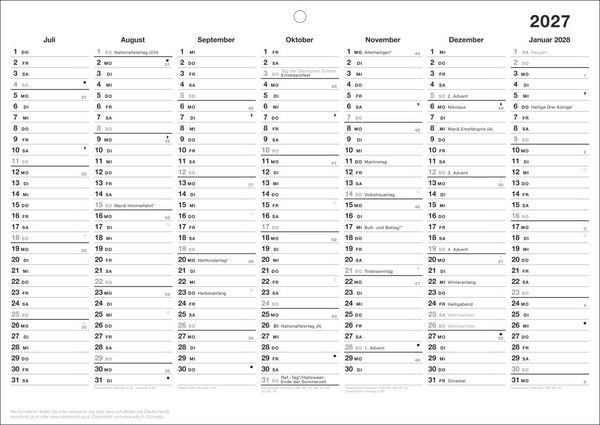Produktbild: Black&White Tafelkalender A4 2027