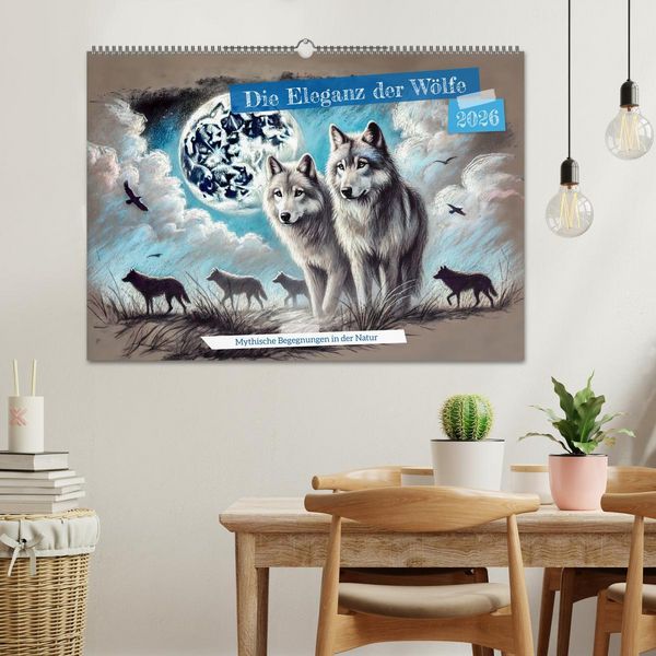 Produktbild: Die Eleganz der W&ouml;lfe - Mythische Begegnungen in der Natur (Wandkalender 2026 DIN A2 quer), CALVENDO Monatskalender
