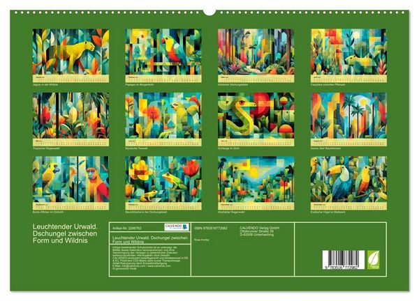 Produktbild: Leuchtender Urwald. Dschungel zwischen Form und Wildnis (hochwertiger Premium Wandkalender 2027 DIN A2 quer), Kunstdruck in Hochglanz