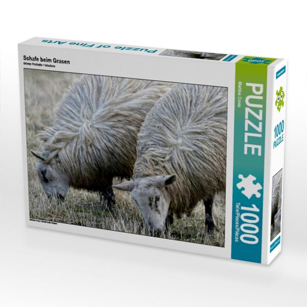 CALVENDO Puzzle Schafe beim Grasen | 1000 Teile Lege-Größe 64x48cm Foto-Puzzle für glückliche Stunden
