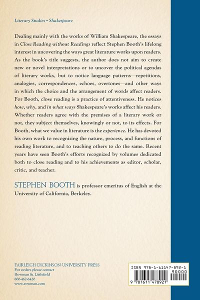 Produktbild: Close Reading without Readings