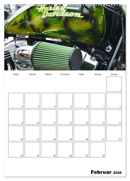 Produktbild: Harley Davidson Familienplaner (hochwertiger Premium Wandkalender 2026 DIN A2 hoch), Kunstdruck in Hochglanz