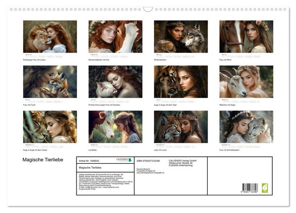 Produktbild: Magische Tierliebe (Wandkalender 2026 DIN A2 quer), CALVENDO Monatskalender