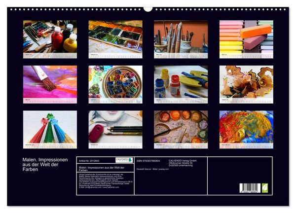 Produktbild: Malen. Impressionen aus der Welt der Farben (Wandkalender 2026 DIN A2 quer), CALVENDO Monatskalender