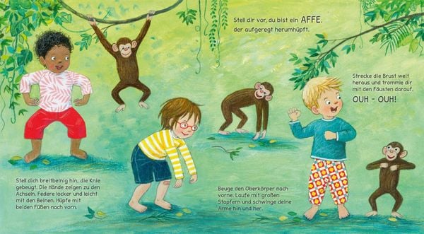 Produktbild: Turnen wie die Tiere - Das gro&szlig;e Yoga Buch f&uuml;r kleine Kinder