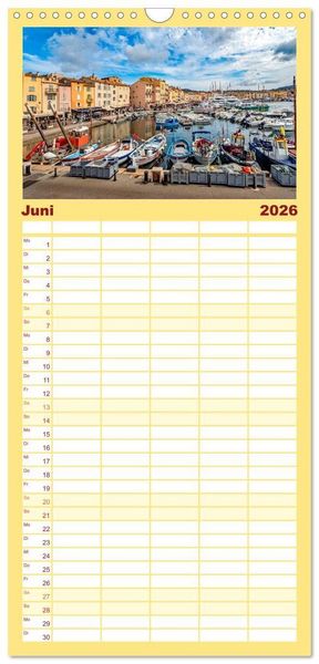 Produktbild: Familienplaner 2026 - Zauber der C&ocirc;te d'Azur mit 5 Spalten (Wandkalender, 21 x 45 cm) CALVENDO
