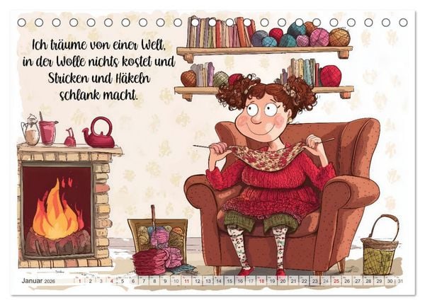 Produktbild: Wollfieber (Tischkalender 2026 DIN A5 quer), CALVENDO Monatskalender