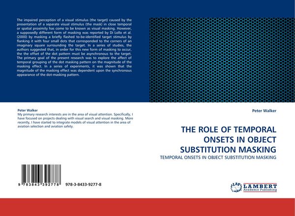 Produktbild: The Role Of Temporal Onsets in Object Substitution Masking