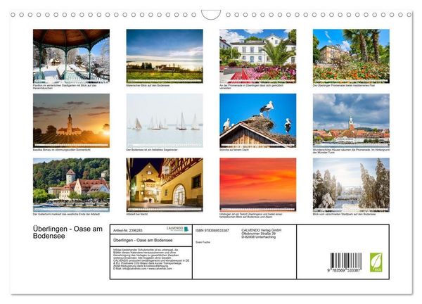 Produktbild: &Uuml;berlingen - Oase am Bodensee (Wandkalender 2027 DIN A3 quer), CALVENDO Monatskalender
