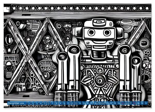 Produktbild: Robots (Desk Calendar 2026 DIN A5 landscape), CALVENDO 12 Month DeskCalendar