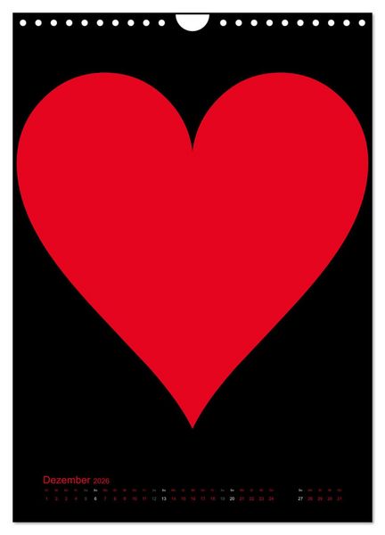 Produktbild: Foto- und Bastelkalender &bdquo;LIEBE&ldquo; in der Farbe Schwarz (Wandkalender 2026 DIN A4 hoch), CALVENDO Monatskalender