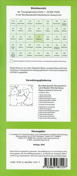 Produktbild: Altensteig 1 : 25 000