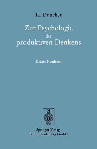 Produktbild: Zur Psychologie des produktiven Denkens