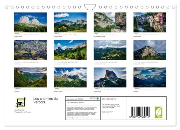 Produktbild: Les chemins du Vercors (Calendrier mural 2026 DIN A4 vertical), CALVENDO calendrier mensuel
