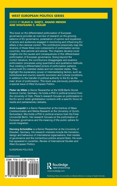 Produktbild: The Differentiated Politicisation of European Governance