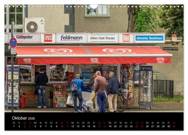 Produktbild: K&ouml;lsche Veedelskultur. B&uuml;dchen, Kioske und Trinkhallen. (Wandkalender 2026 DIN A3 quer), CALVENDO Monatskalender
