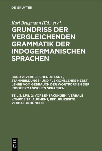 Produktbild: Vorbemerkungen. Verbale Komposita. Augment, reduplizierte Verbalbildungen