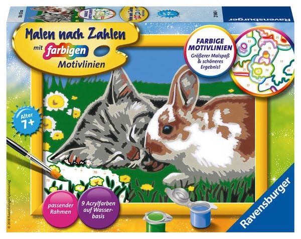 CreArt, Malen nach Zahlen Kinder - Kätzchen und Häschen