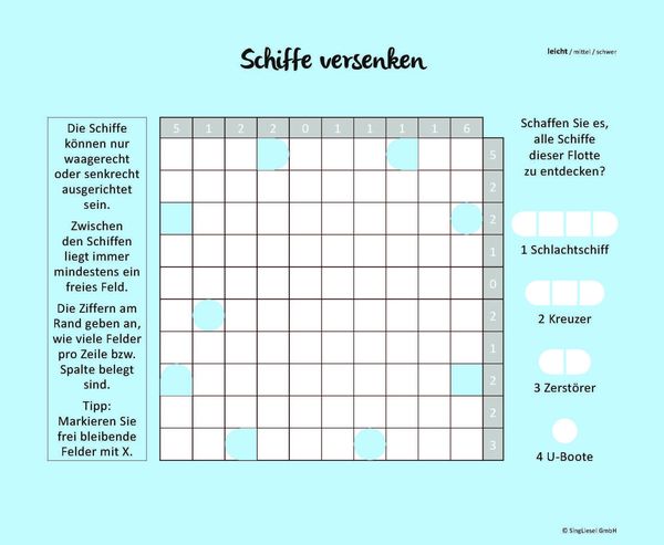 Produktbild: Schiffe versenken. Jetzt ohne Gegner alleine spielen. Der Spiele-Klassiker als Einzel-Spieler-Version. Ged&auml;chtnistraining und Logik-Spiel f&uuml;r stundenlangen R&auml;tsel-Spa&szlig;. R&auml;tsel-Block im XXL-Format