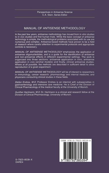Produktbild: Manual of Antisense Methodology