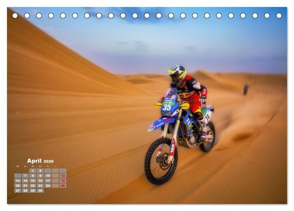 Produktbild: W&uuml;stenrallye Dakar Motorrad (Tischkalender 2026 DIN A5 quer), CALVENDO Monatskalender