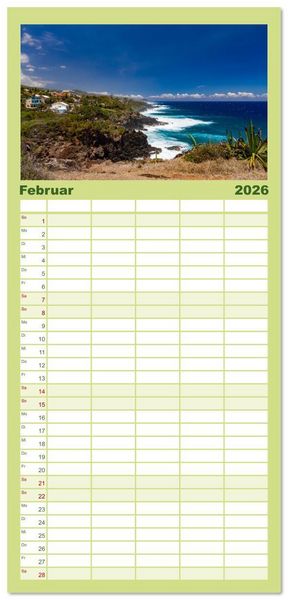 Produktbild: Familienplaner 2026 - &Icirc;le de la R&eacute;union - Das franz&ouml;sische Paradies im Indischen Ozean mit 5 Spalten (Wandkalender, 21 x 45 cm) CALVENDO