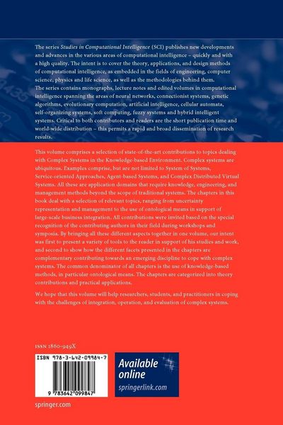 Produktbild: Complex Systems in Knowledge-based Environments: Theory, Models and Applications