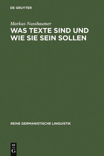 Produktbild: Was Texte sind und wie sie sein sollen