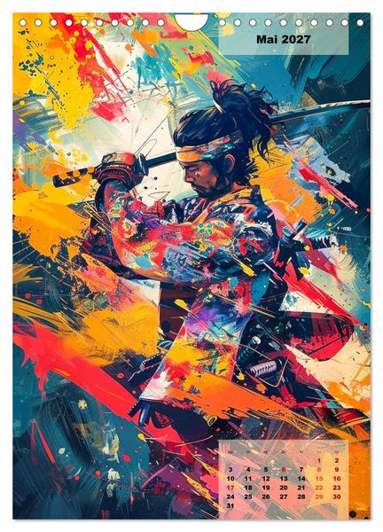 Produktbild: Samurai - Stahl Ehre Mut (Wandkalender 2027 DIN A4 hoch), CALVENDO Monatskalender