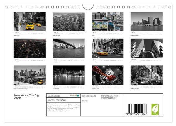 Produktbild: New York &ndash; The Big Apple (Wandkalender 2026 DIN A4 quer), CALVENDO Monatskalender