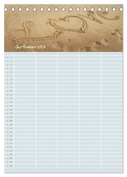 Produktbild: Kleine Sand-Sch&ouml;nheiten / Familienplaner (Tischkalender 2026 DIN A5 hoch), CALVENDO Monatskalender