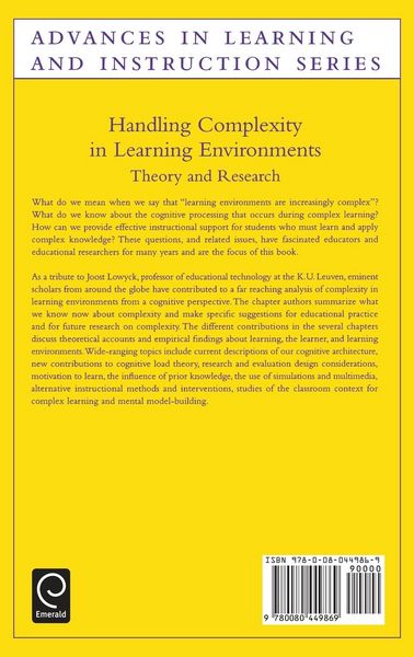 Produktbild: Handling Complexity in Learning Environments