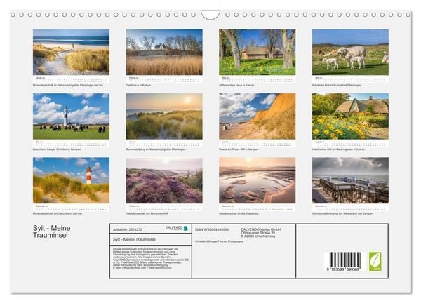 Produktbild: Sylt - Meine Trauminsel (Wandkalender 2027 DIN A3 quer), CALVENDO Monatskalender