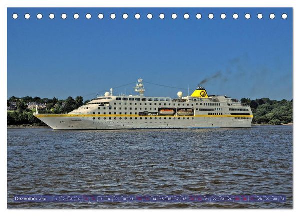 Produktbild: Kreuzfahrtschiffe zu Gast in Hamburg (Tischkalender 2026 DIN A5 quer), CALVENDO Monatskalender