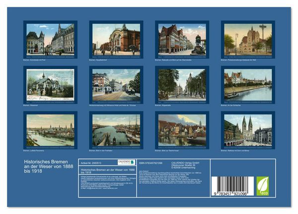 Produktbild: Historisches Bremen an der Weser von 1888 bis 1918 (Wandkalender 2026 DIN A4 quer), CALVENDO Monatskalender