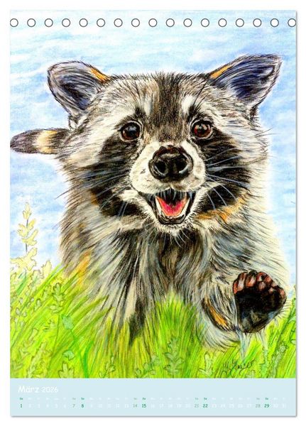 Produktbild: PortraiTierART Zauberhafte Tierzeichnungen (Tischkalender 2026 DIN A5 hoch), CALVENDO Monatskalender