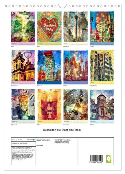Produktbild: D&uuml;sseldorf die Stadt am Rhein (Wandkalender 2026 DIN A3 hoch), CALVENDO Monatskalender