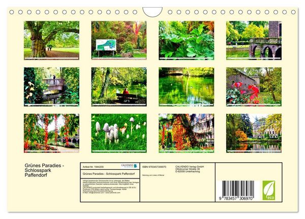 Produktbild: Gr&uuml;nes Paradies - Schlosspark Paffendorf (Wandkalender 2026 DIN A4 quer), CALVENDO Monatskalender