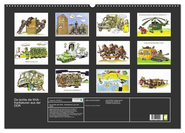 Produktbild: Da lachte die NVA - Karikaturen aus der DDR (Wandkalender 2026 DIN A2 quer), CALVENDO Monatskalender