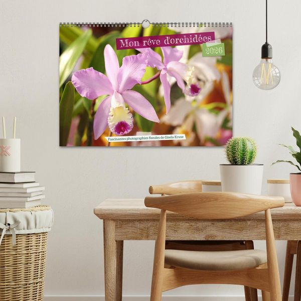 Produktbild: Mon r&ecirc;ve d'orchid&eacute;es (Calendrier mural 2026 DIN A3 vertical), CALVENDO calendrier mensuel