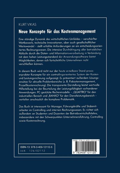 Produktbild: Neue Konzepte f&uuml;r das Kostenmanagement