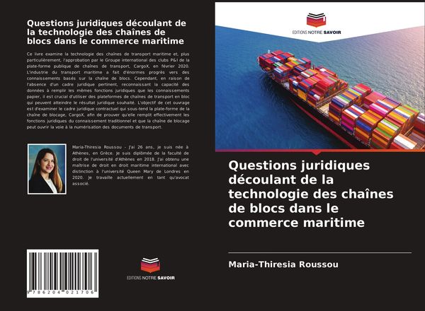 Produktbild: Questions juridiques d&eacute;coulant de la technologie des cha&icirc;nes de blocs dans le commerce maritime
