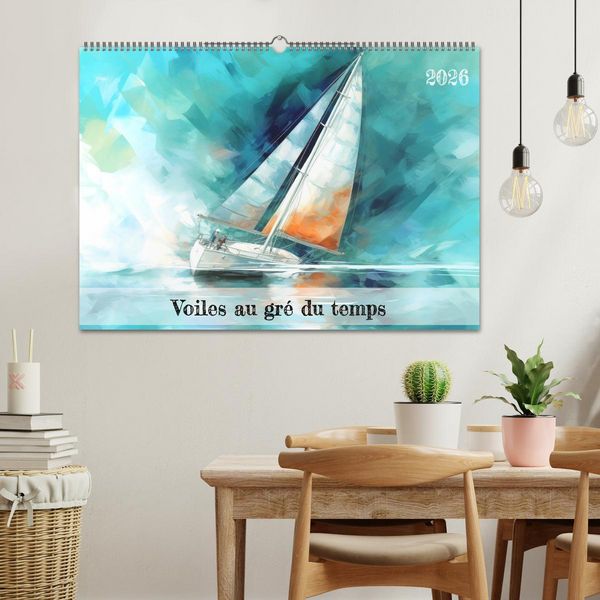 Produktbild: Voiles au gr&eacute; du temps (Calendrier mural 2026 DIN A2 vertical), CALVENDO calendrier mensuel