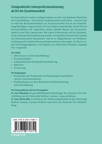 Produktbild: Schulpraktische Lehrerprofessionalisierung als Ort der Zusammenarbeit