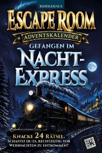 Produktbild: Escape Room Adventskalender: Gefangen im Nachtexpress. Knacke die 24 R&auml;tsel und entkomme rechtzeitig vor Weihnachten | Der R&auml;tsel-Adventskalender f&uuml;r Erwachsene und Teenager