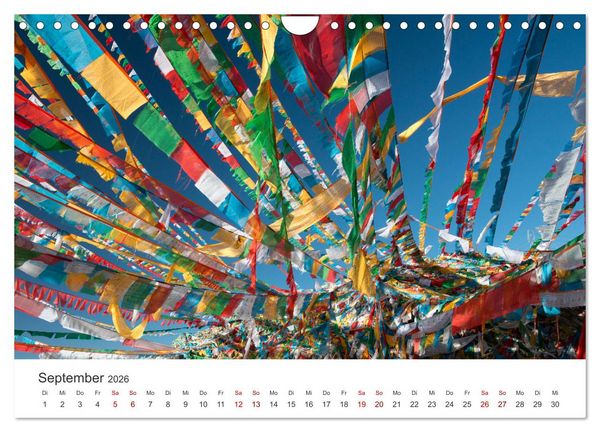 Produktbild: Tibet - Kloster und Landschaft (Wandkalender 2026 DIN A4 quer), CALVENDO Monatskalender
